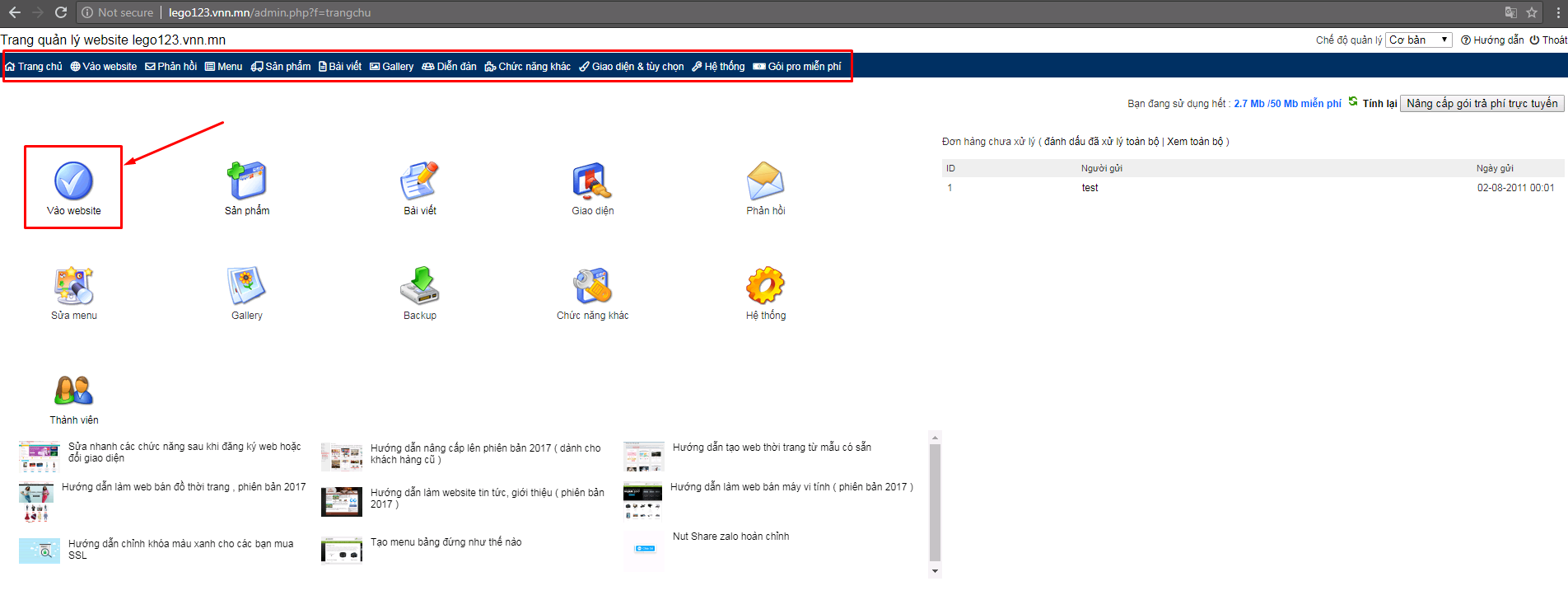tạo web bán hàng miễn phí